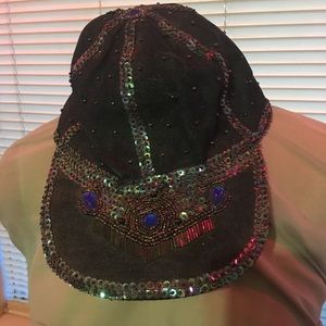 Denim & Sequin Baseball Cap